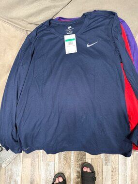 3 Nike Dri-Fit Womens Long-Sleeve Training Tee XL Assorted Colors Lightweight